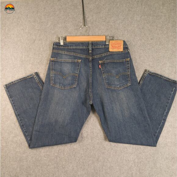 Levi's 505 Jeans Blue Medium Wash Straight Leg Tailored Denim Men's 36X27 - Picture 4 of 11